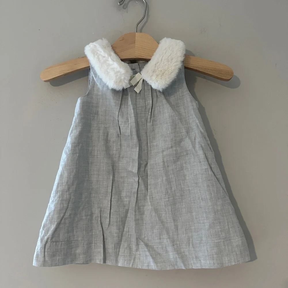 $18 ADD ON Baby Gap winter dress‎ faux-fur collar 6-12M Zara Mini Boden